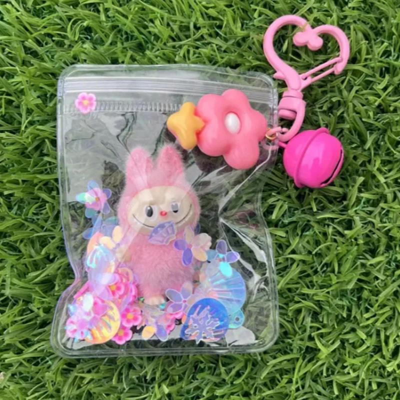 New Labubu Key Chain Cartoon Kawaii Mobile Phone Pendant Car Decoration Mini Dolls Children for Gift