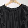 Sibaishe Söt volangig off-shoulder chiffongblus