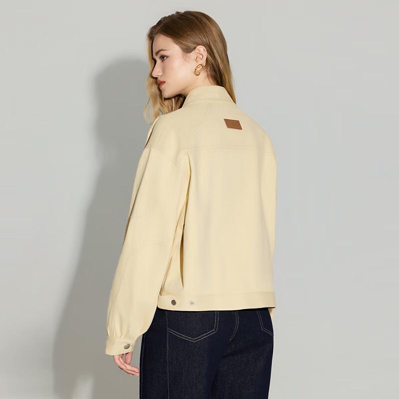 Shetu Women's Loose Fit Stand Collar Short Jacket