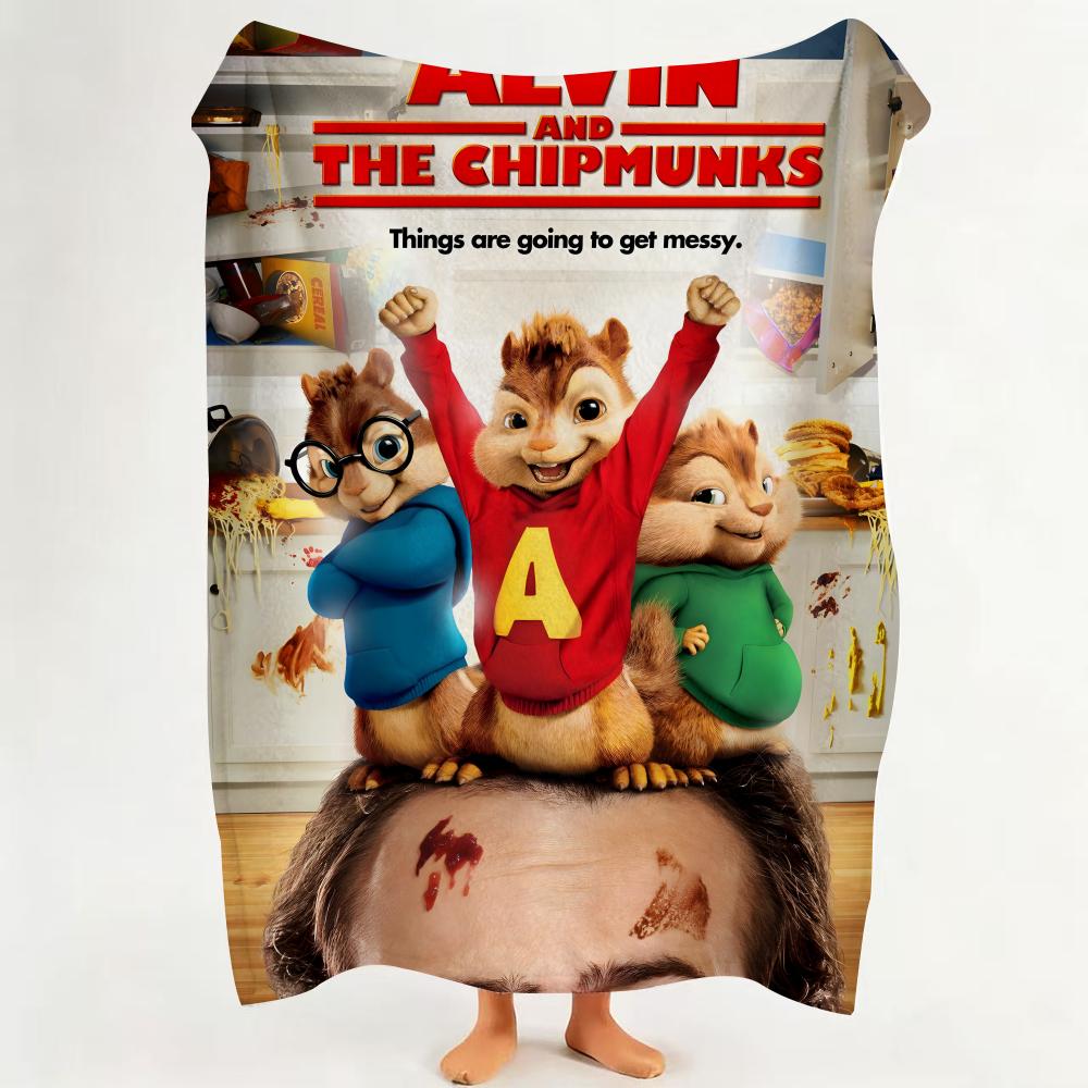 Movie A Alvin A And T The C Chipmunks Throw Flannel Throw Blanket Suitable for Sofa,Living Room,Bedroom