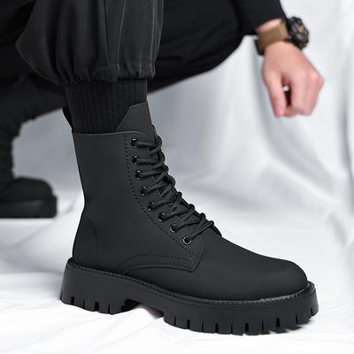 Genuine Leather Men's Boots Classic and Versatile Design Styles Leisure Outdoor Trendy Party Daily Office Thick Soled Shoes Hot