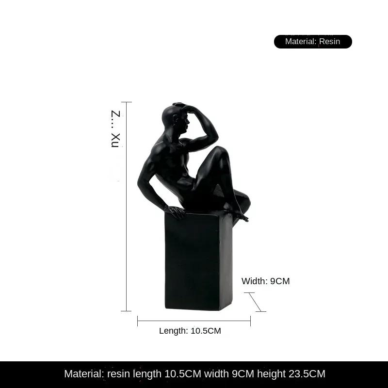 

Resin Thinker Body Art Silicone Mold - Nude Male Statue Mould for Creative Home Decor Sculptures чёрный