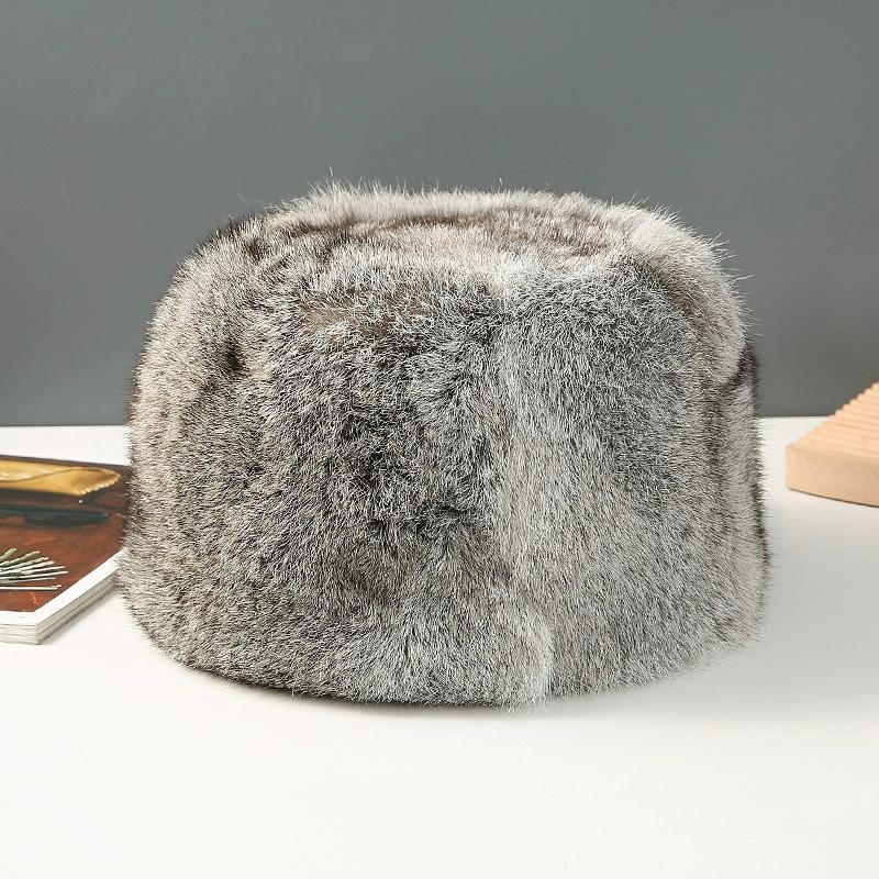 In The Elderly Fur Hat Men's Autumn and Winter Rabbit Fur Hat Thickened Outdoor Warm Northeast Hat Elderly Dad Hat