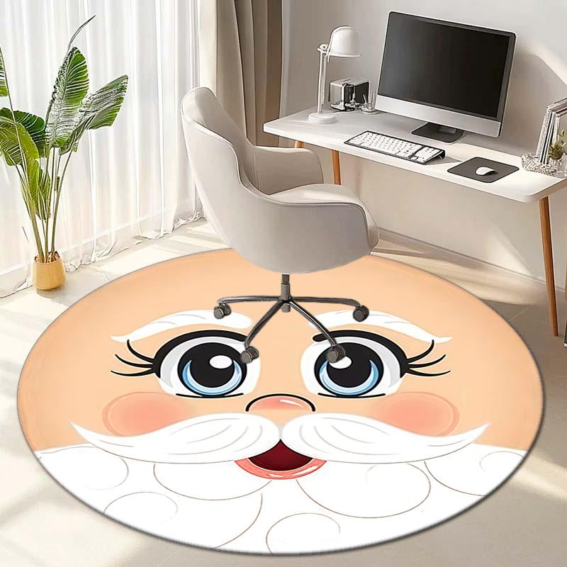 Cute Christmas Day Gift Bell Santa Claus Snowman Christmas Tree round rug Home Soft Decorative Anti slip Chair Mat Carpet Outdoor Floor Mat Carpet 109