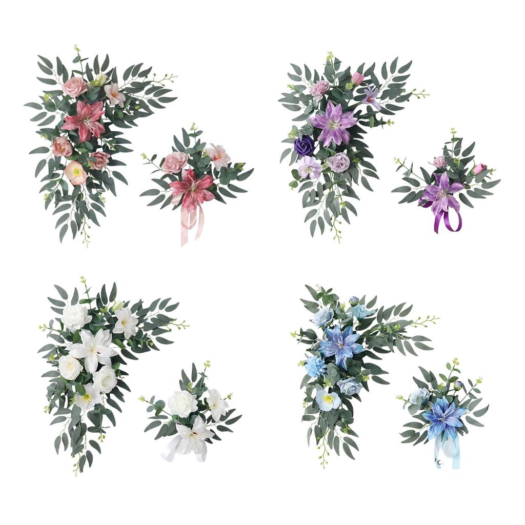 Elegante Künstliche Blumen Seidengirlande Hochzeitsbogenkranz Vielseitige Anordnung für Empfang Zeremonie Szene Hintergrund