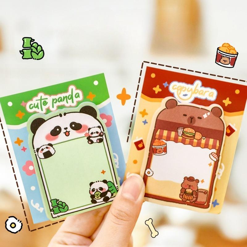 Cute Animal Sticky Notes for Students with Good Looking and Cartoon Messages Lovely Memo Pad Kawai Stationery and Small Prizes