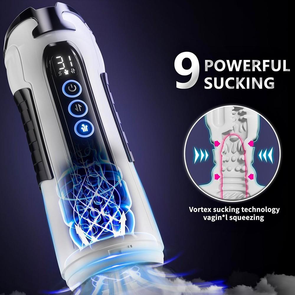 App AI Control Masturbation Cup Electric Heating Blowjob 9 Sucking Thrusting Vibration Modes Adults Masturbator Sex Toys for Man