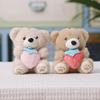 Cute Bear Plush Toy With Short Pile Fabric For Gift And Bag Accessories