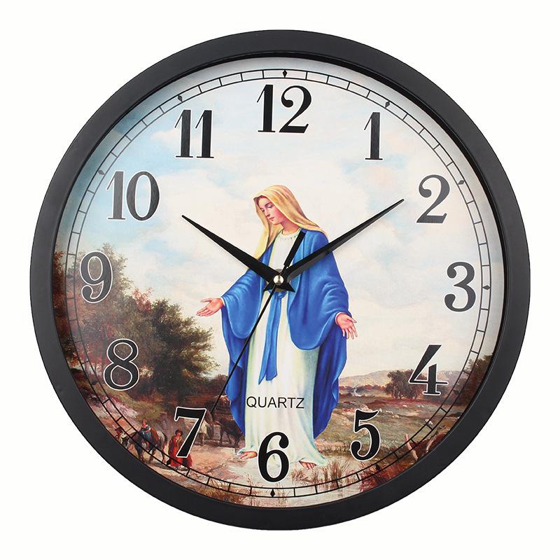 New Jesus Wall Clock Bedroom Living Room Home Decoration Wall Clock Living Room Dining Room Silent Wall Clock