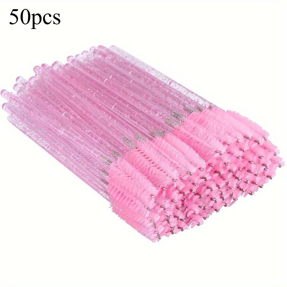 

50pcs Disposable Eyelash Mascara Brushes Soft Polyester Bristles Elegant Beauty Accessories Eyelash Extensions Eyebrow Styling 50pcs рожевий