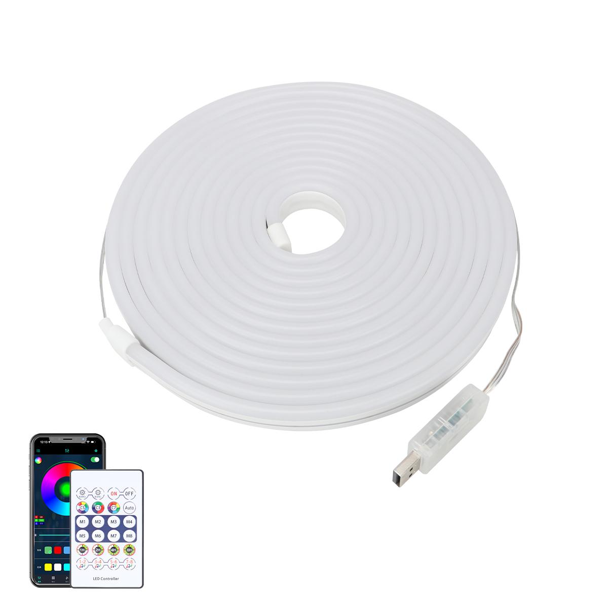 

5V RGB Neon Strip Light 5M USB Symphony Waterproof Flexible Decorative Light For Home Indoor Outdoor Car Styling Accessories colorful