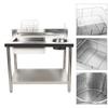 39.37" Breading Station Stainless Steel Commercial Kitchen Table with Dip Tub and Flour Container Manual Prep