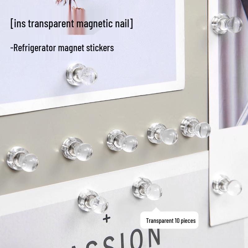 Minimalist Transparent Magnetic Pushpin – Decorative Photo Magnet & Message Sticker