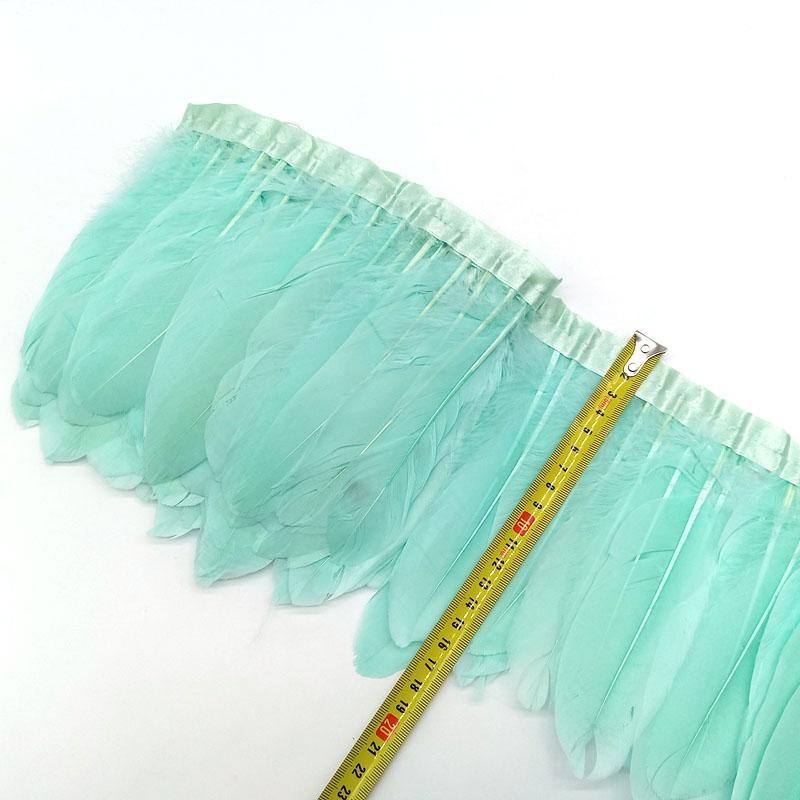 2meters Goose Feathers Fringe Trims Plumes DIY needlework accessories Sewing Ribbon For Wedding Dress Decoration Crafts 15-20cm