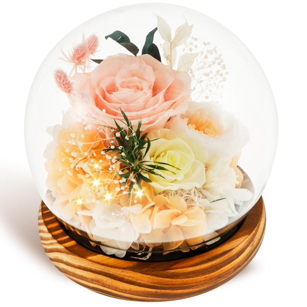 Artificial Rose Flowers Glass Cover Simulation Eternal Rose Flower Mothers Day Gifts Party Supply Valentine's Day Wedding Decor