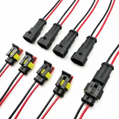 2 Pin Waterproof Wire Connector, Male Female Harness Plug for Car | PA66 Nylon Housing, with 18AWG Cable, Sealed Waterproof Socket ,for Car Truck