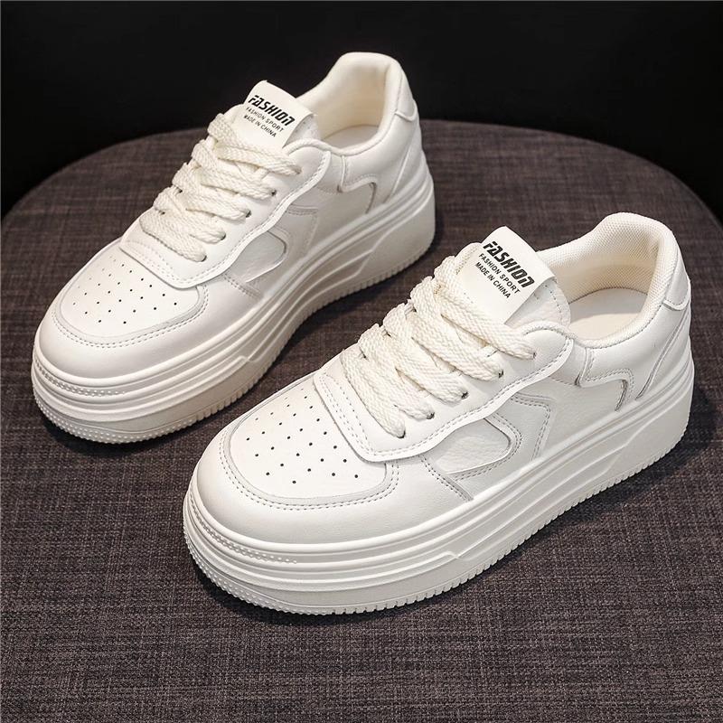 Factory Direct Sales 2025 Summer New Thick-soled Little White Shoes Women's Versatile Spring and Autumn Muffin Popular Leisure Sports Board Shoes