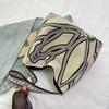 Retro Casual Tote Bag Fashiable Design Canvas Bag New Style Printed Shoulder Bag Large Capacity Ctrasting Handbags For Women
