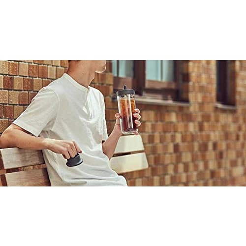 KINTO To-Go Bottle, 360ml, White, with Straw, Lightweight, Dishwasher Safe, Double Walled, 20061