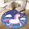 1pc Unicorn Night Sky Stars Clouds Fantasy Round Carpet, Perfect for Decorating Chairs, Living Rooms, Or Bedrooms, for Living Room.073