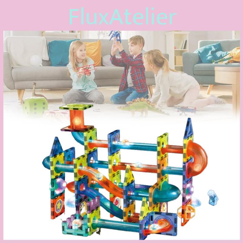 Building Magnetic Blocks Toy For Children With Scene Track Scene Design Supplies