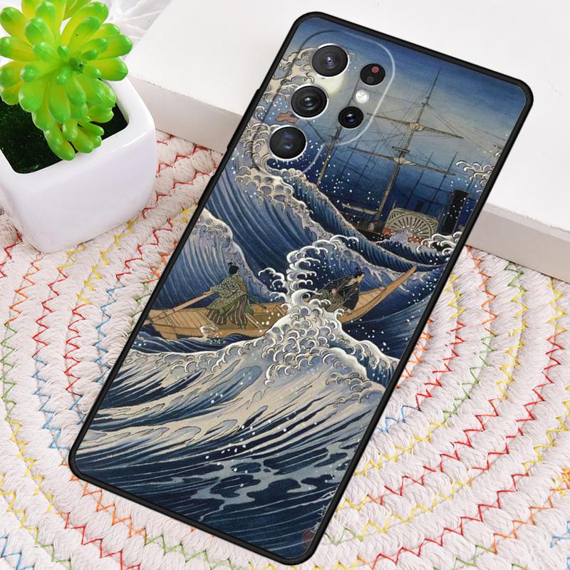 Japanese Pub Wave Anime Art Silicone Phone Case For Samsung Galaxy Note 10 Pro S26 S25 S24 S23 S22 S21 Plus S25Ultra Capa Cover