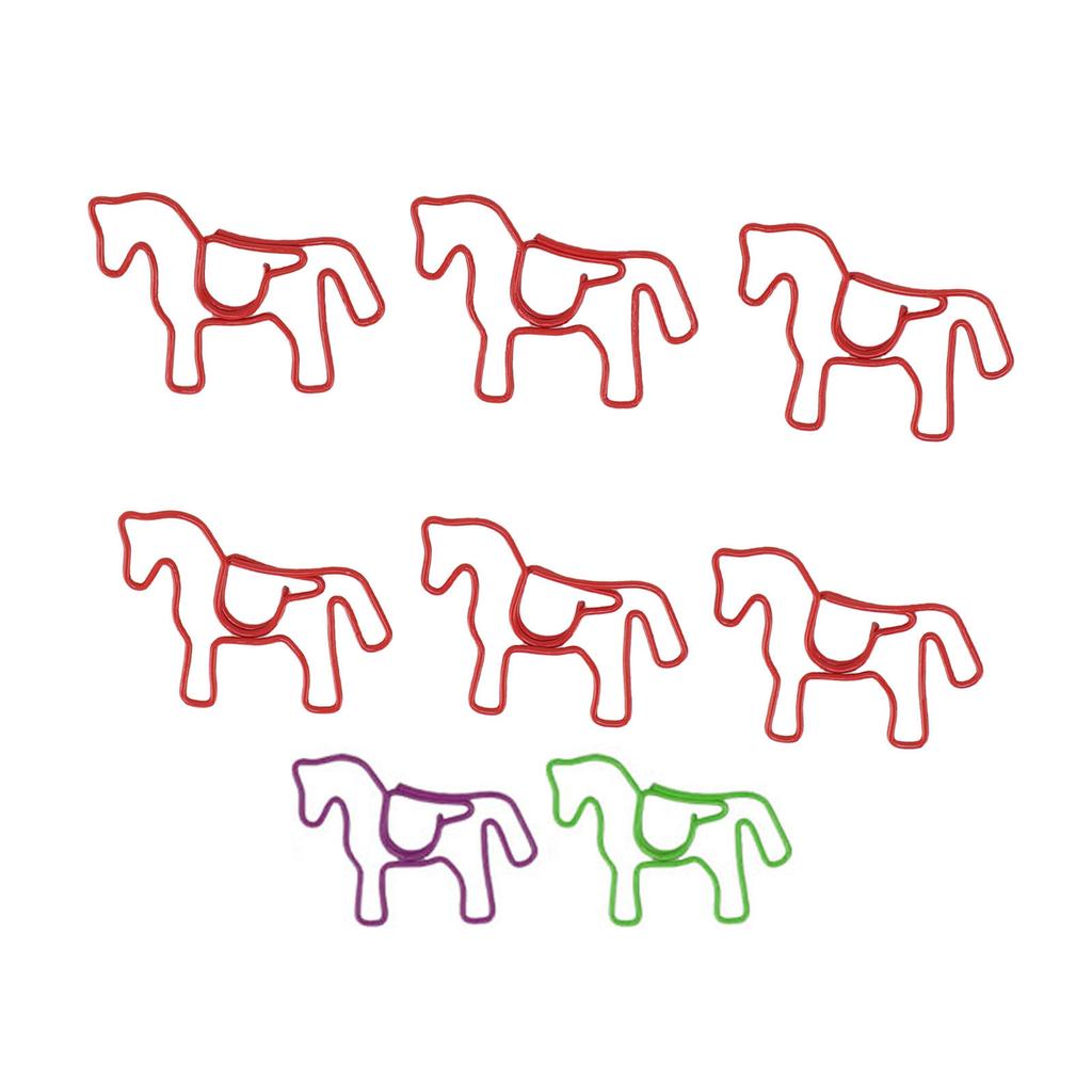 100PCS Horse Shaped Paper Clips Cute and Interesting Bookmark Clips for Office Documents Craft Makin