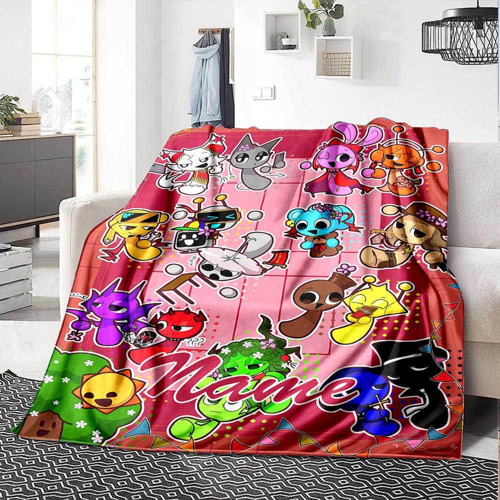 Customizable SPRUNKI2 Throw Blanket – Personalized Name, All-Season Cozy Snug Blanket, Machine Washable, Personalized Blanket