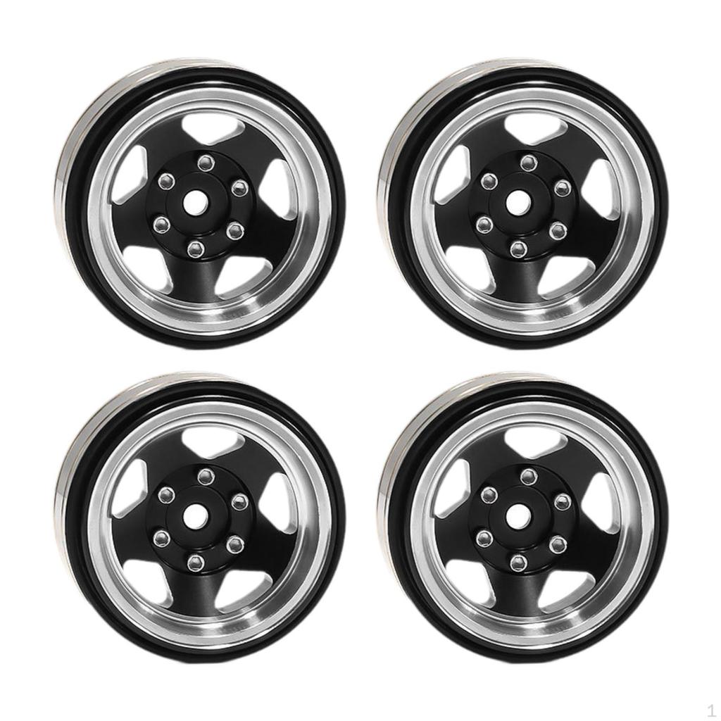 4 Pieces 1.3 Inch Wheel Hubs, Width 1.5 Cm, Metal Outer Diameter 3.7 Cm for -18 1: 18 RC Car, And to