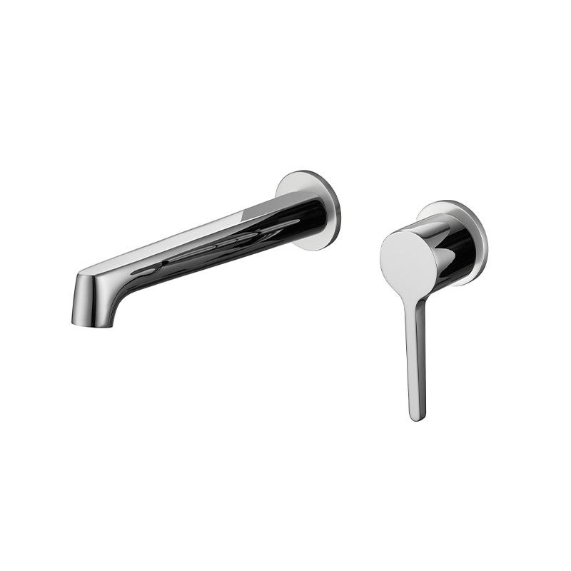 Tuqiu Gray Bathroom Basin Faucet Brass Black Sink Faucet Chrome Sink Faucets Wall Mounted Hot And Cold Water Faucet Tap