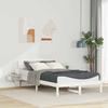 White Bed Frame with Headboard 120 x 190 cm Solid Pine Wood