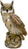 elrinrin Owl Ornament, Garden Object, Gardening Monument, Crow Deterrent, Realistic, Feng Shui, Good Luck Charm (White/Brown)