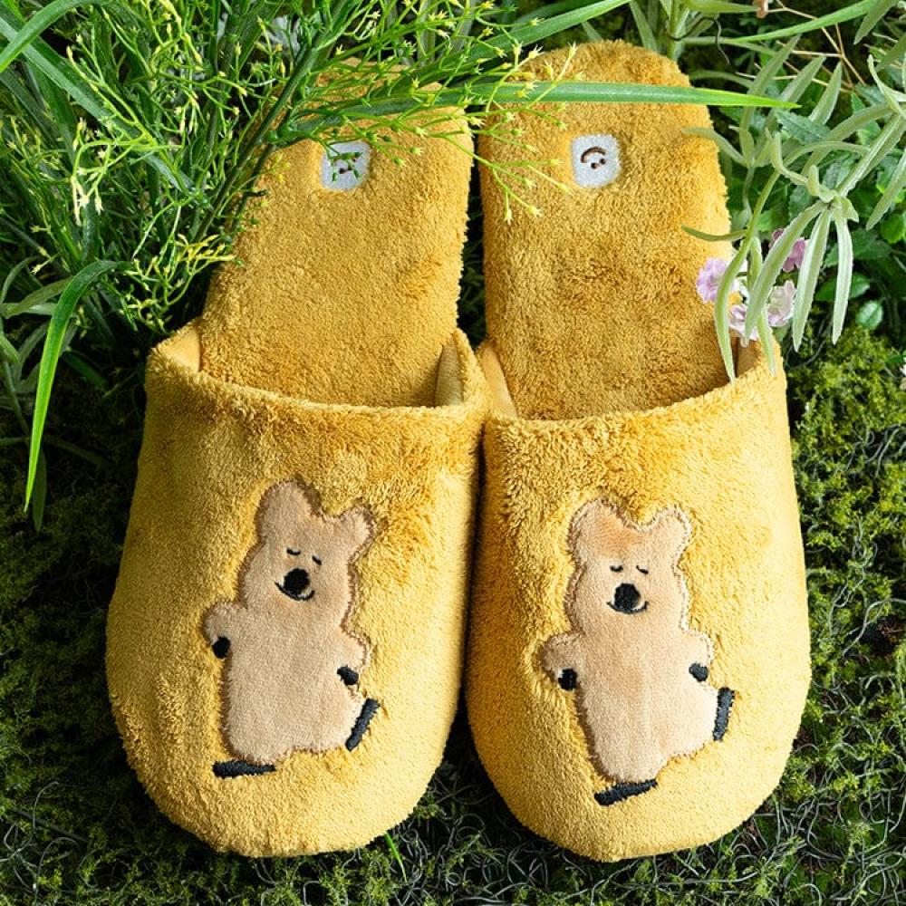 Dinotaeng Happy Quokka Plush Slippers