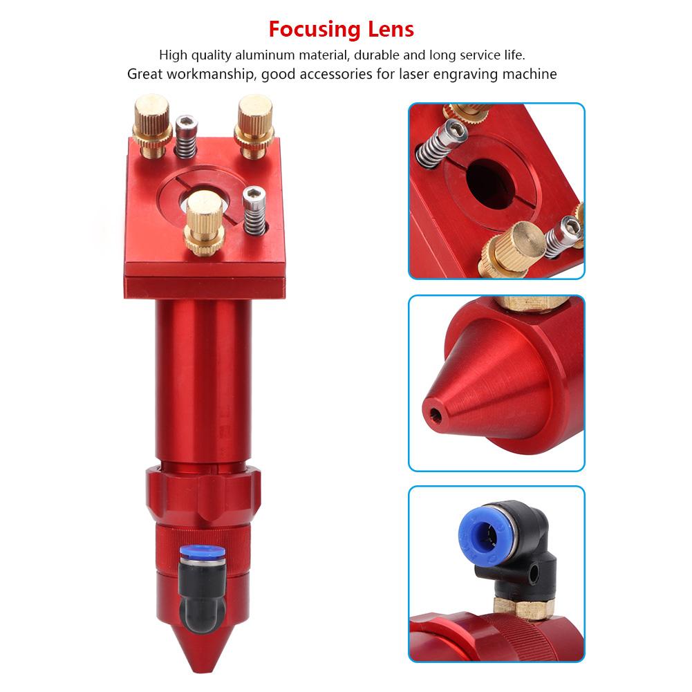 Red Aluminum Laser Head Accessories for CO2 Laser Engraving Machine 63.5 101.6mm(Type A)