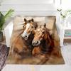 1pc Contemporary Style Reversible Fleece Throw Blanket, Cartoon Horse Print, All-Season Office Nap, Home Gift, Durable Digital