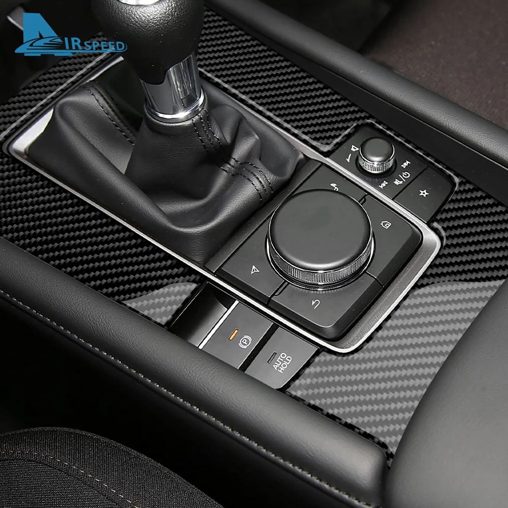For Mazda 3 Axela 2019 2020 2025 2025 2025 2025 2025 Manual Automatic Car Gear Shift Panel Trim Real Soft Carbon Fiber Sticker