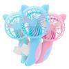 1pz Mini Ventilatore Portatile Carino Gatto Ventilatore a Pressione Manuale Senza Batteria Ventilatore Manuale per la Casa Giocattoli per Bambini Cartone Animato Tenuto in Mano Colori Casuali