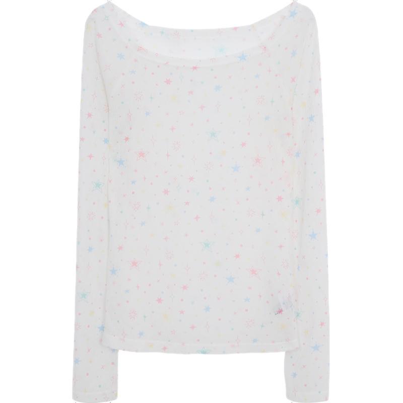 Women's Sweet Summer 2025 White Long-Sleeve T-Shirt Cardigan