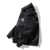 Pilot Leather Jacket Large Size Korean Edition Slim Fit Fashion Youth Casual Lapel Embroidered Men's Tooling Jacket