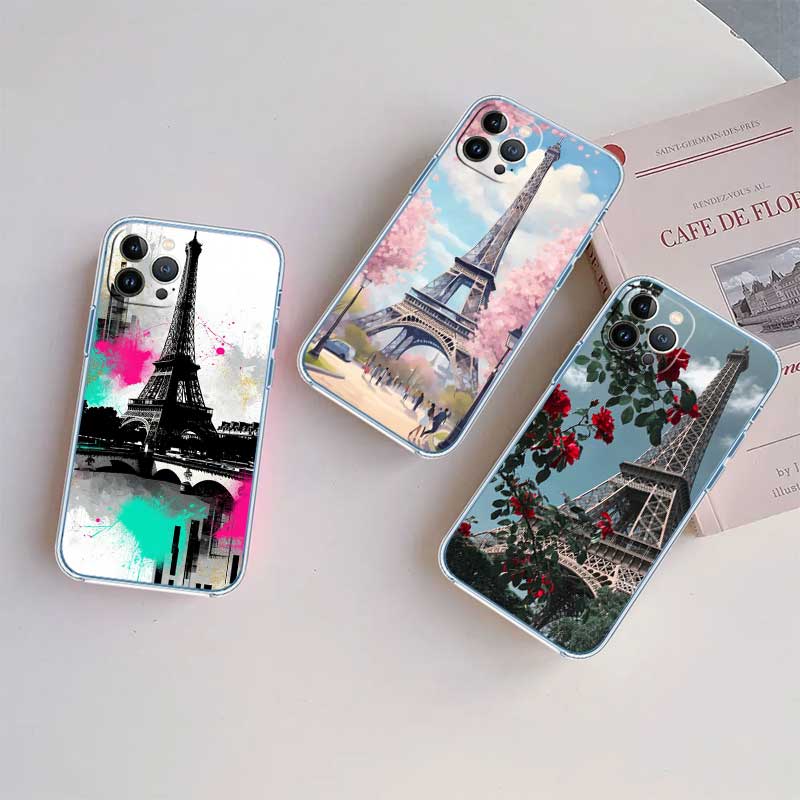 RE49 Paris Eiffel tower Transparent Phone Case for Motorola Moto Edge 20 30 40 50 S30 Fusion Ultra Pro Neo Lite + G200 G23