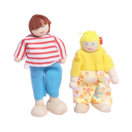 Yousheng Puppenhäuser Menschen 8 Familienfiguren Holzpuppen Realistisches Design Bewegliche Puppen für Fantasiespiel Lernspielzeug für Kinder Kleinkinder