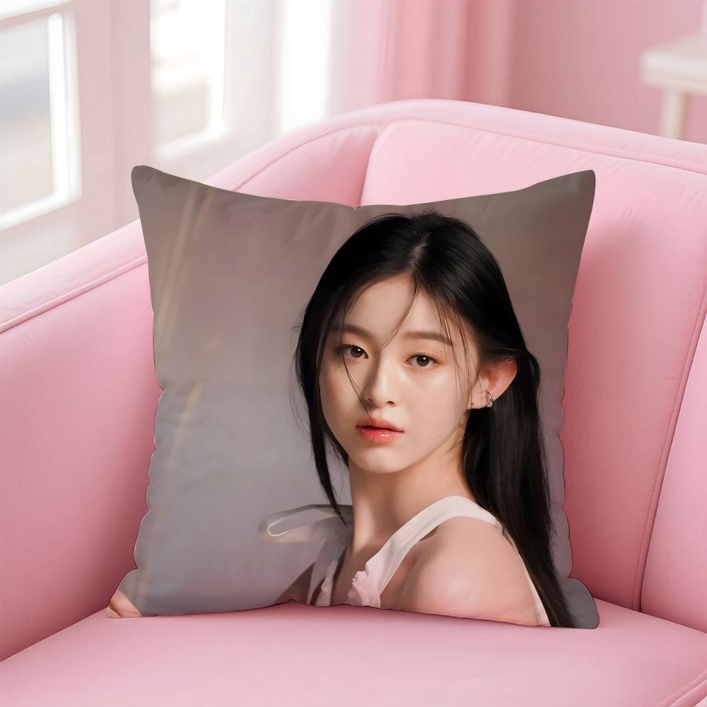 Hot Cute Korean Kpop Actor PPark Jihu Cushion Cover Pillowcase Short Plush Invisible Zipper Room Sofa Cushion Cover