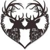 Metal Deer Head Wall Art, Heart Shape Home Decor, Romantic Valentine's Day Gift for Couples, Rustproof Indoor Bedroom Hanging Ornament