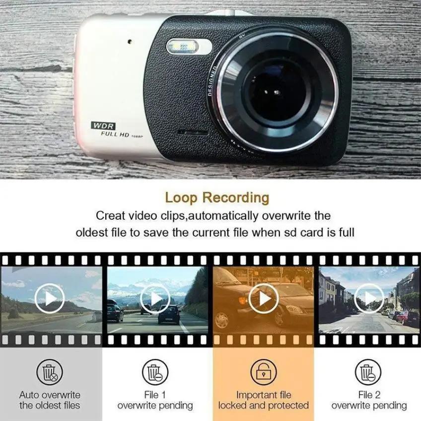 Cámara de salpicadero DVR 1080P FHD para coche, cámara de visión trasera, grabadora de vídeo, caja negra, accesorios para coche