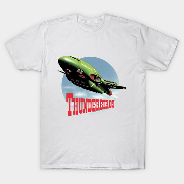 

Men Black Print T-shirt Thunderbird 2 From Thunderbirds No-Cut Transfer Paper Print Cotton Tshirt S белый