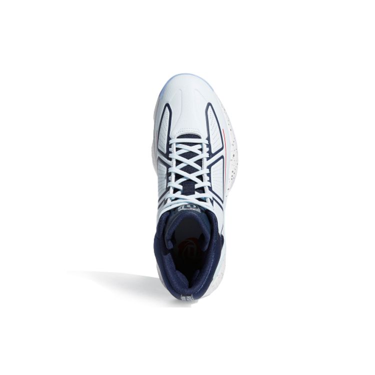 Adidas D Rose 10 Comfortable Versatile Shock Absorption Non-Slip Wear-Resistant Mid-Top Basketball Shoes Men Sneakers Sky-Blue EH2130