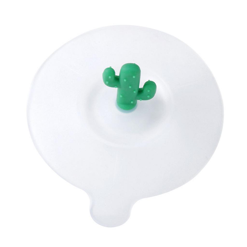 Silicone Cup Lid Cactus Decor Round Cute Dustproof Leakage Proof Multifunctional Cup Cover Grass