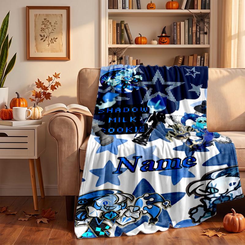 Shadow Milk Cookie Custom Flannel Blankets Soft Warm Cozy Throws for Home Decor Holiday Gifts