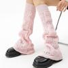 Wide Leg Slimming Flared Leg Warmers JK Slouch Socks Knitted Leg Warmers Y2K Hot Girl Socks Heart Cutout Girlish