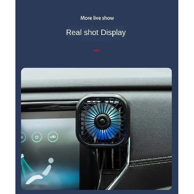 USB Car Air Outlet Cooling Fan Mini Color LED Light Low Noise Car Clip Fan 3 Speed Auto Interior Air Conditioner Cooler Car Fan